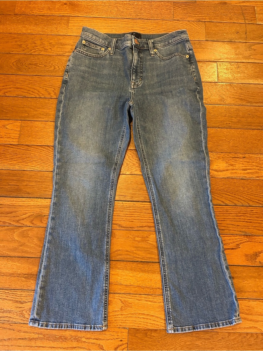 J. Crew Mid Rise Flare Crop Denim Jean Cute Sexy Everyday Fit Blue Size 29